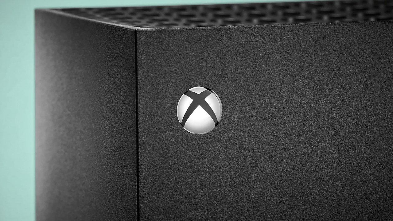 Xbox Series X &ndash; close-up of glowing button (Xbox logo)
