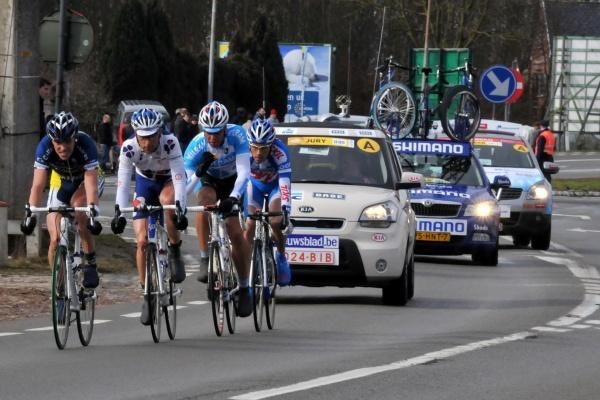Frederik Veuchelen (Vacansoleil), Frederic Guesdon (Francaise de Jeux), Roger Kluge (Milram) and Roy Curvers (Skil-Shimano)