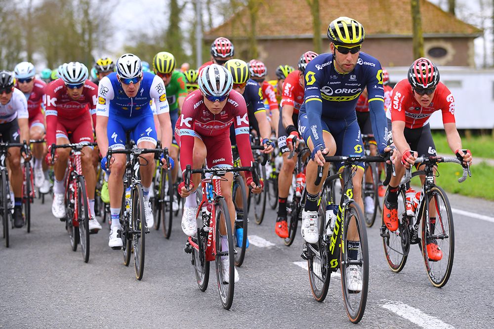 Orica-Scott's Roger Kluge and Katusha's Mads Wurtz Schmidt
