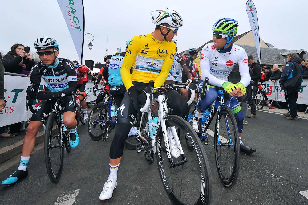 Kwiatkowski on yellow at the start.