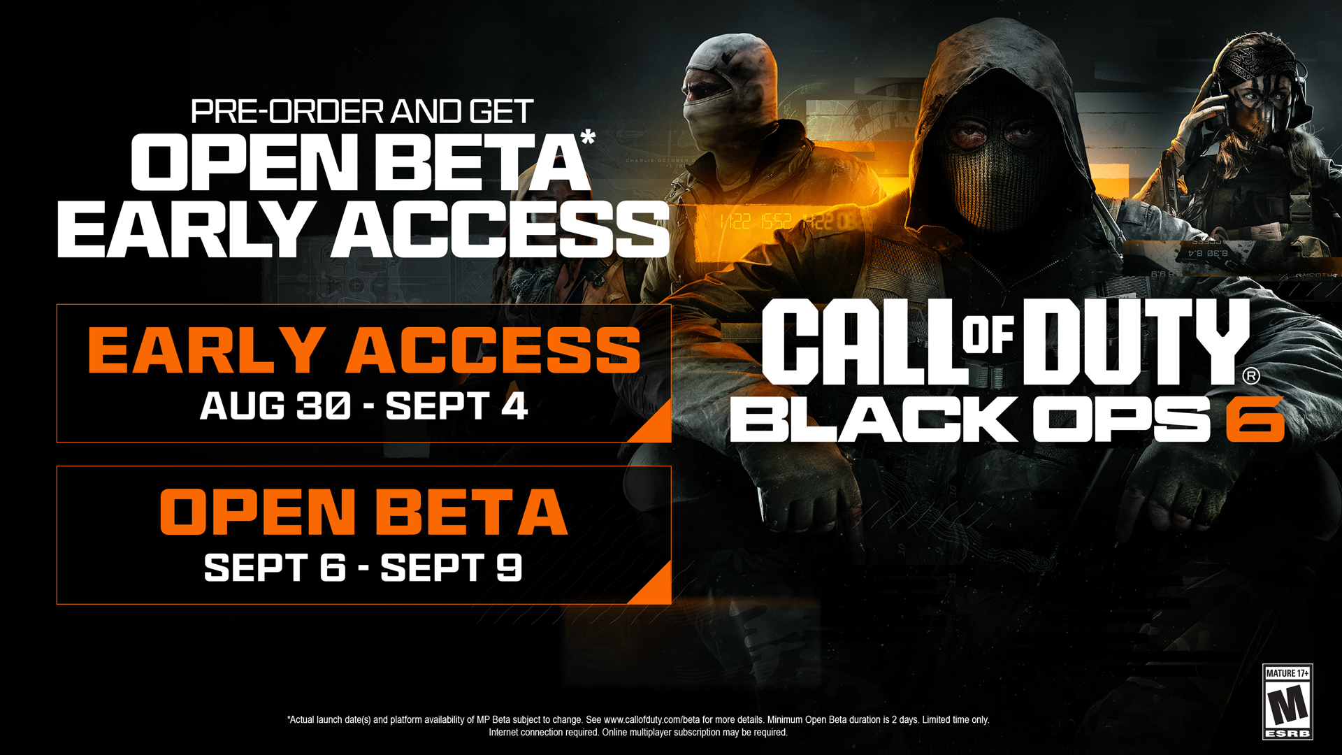 Fechas y horas de inicio de la beta de Black Ops 6