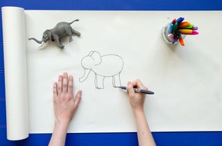 Draw the second set of elephant legs