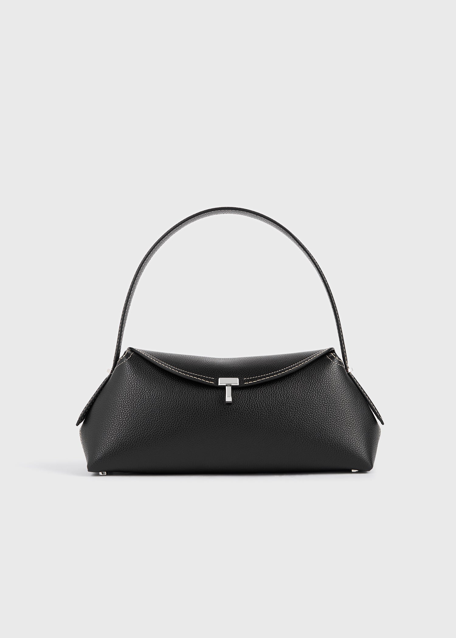 T-Lock Grained-Leather Shoulder Black