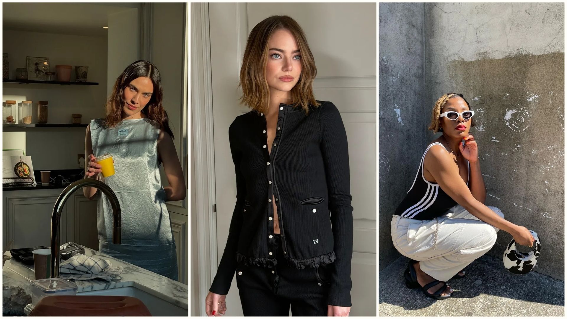 Alexa Chung, Emma Stone and @the_oluwaseun with balayage bob hairstyles