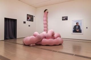 Enredos: Eva Fàbregas, Centro Botín: pink inflatable sculpture in gallery