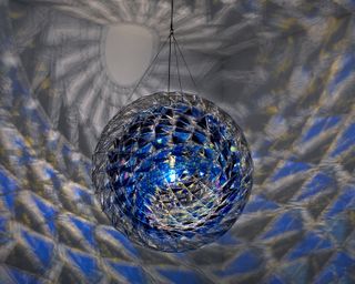 Cold wind sphere, 2012, by Olafur Eliasson, installation view at Tate Modern, 2019