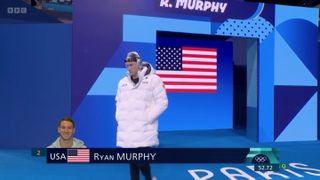 Olympic swimmer Ryan Murphy of the USA approaching the pool.