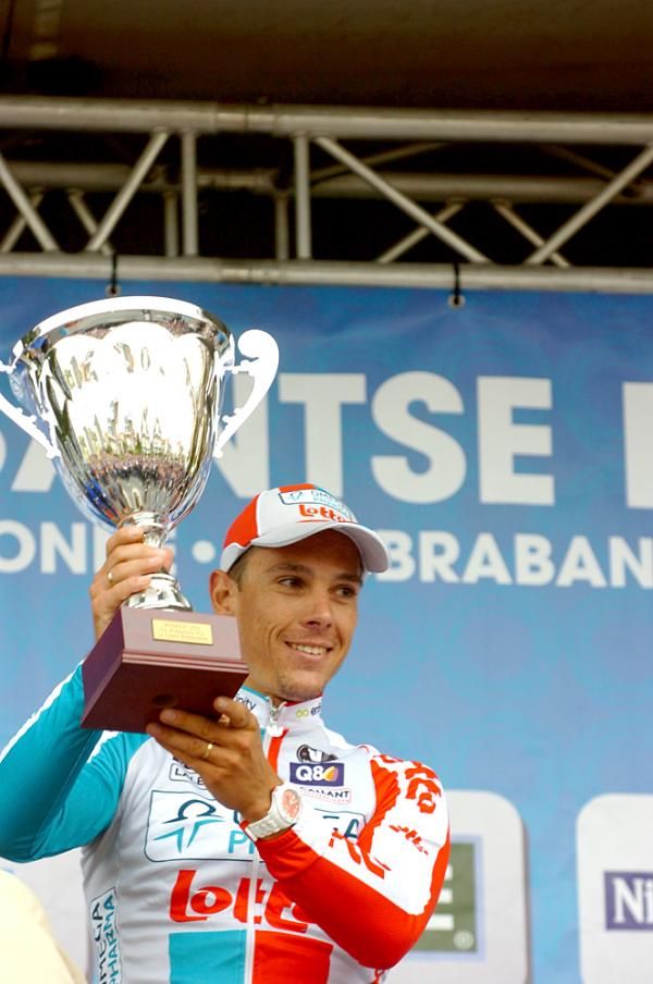 Philippe Gilbert (Omega Pharma-Lotto) with his big trophy