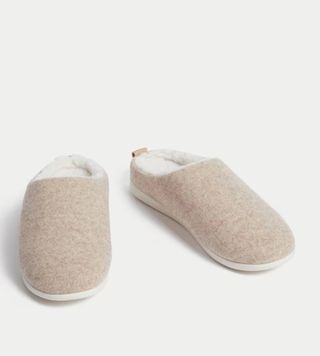 Image of oat coloured slippers