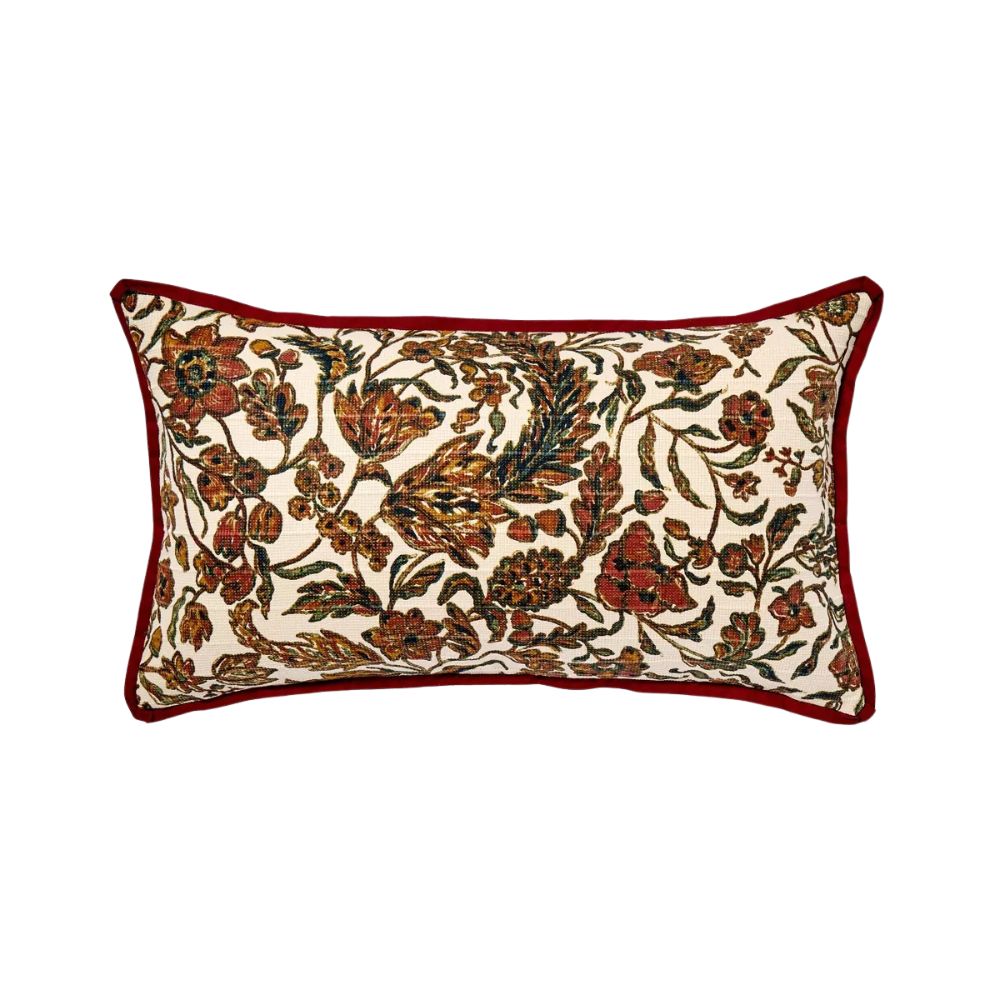 Jacobean Floral Throw Pillow