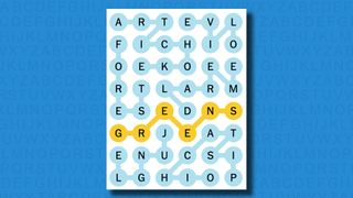 NYT Strands answers for game #61 on a blue background