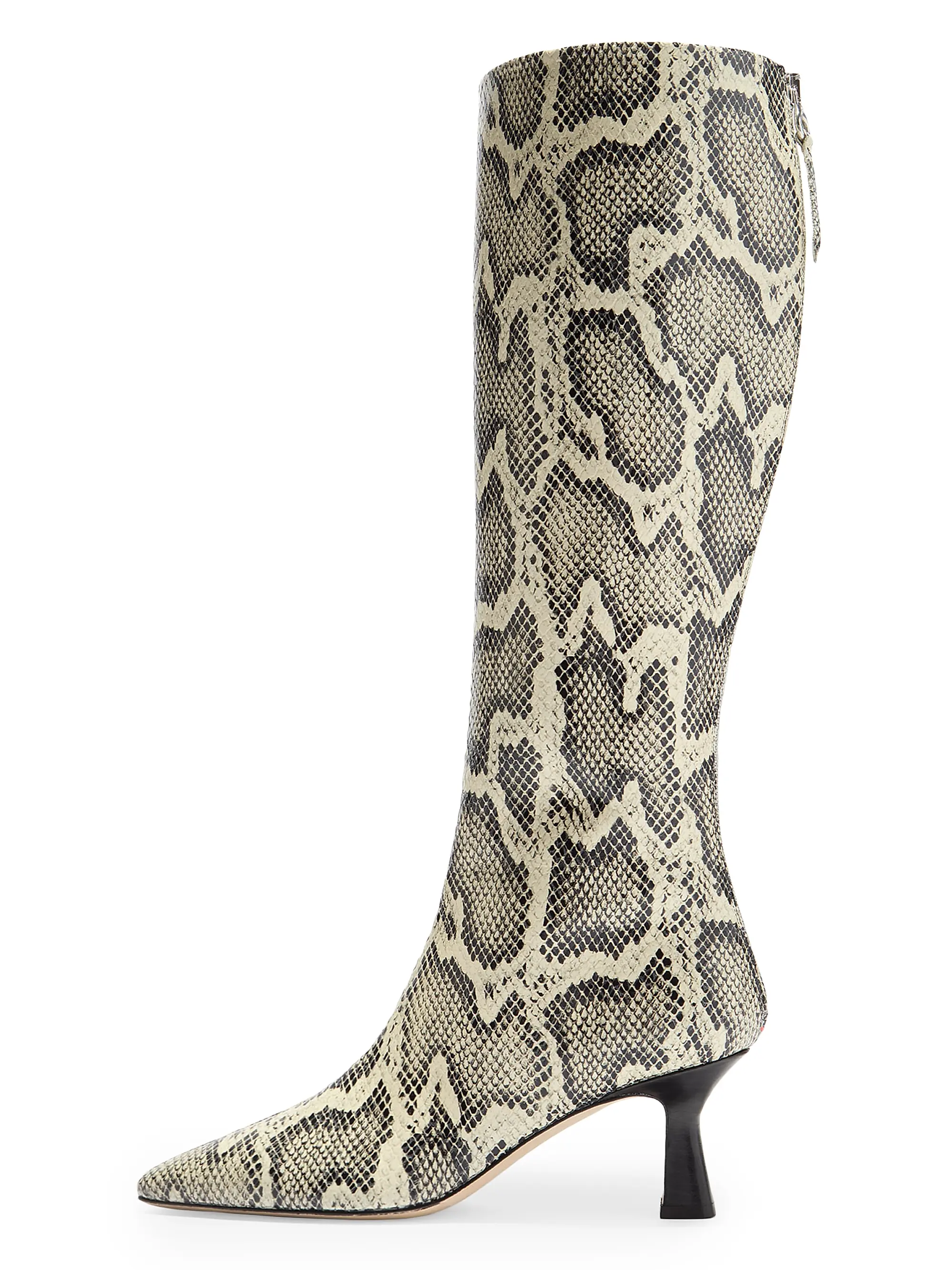 Klea 40mm Snakeskin-Embossed Leather Knee-High Boots