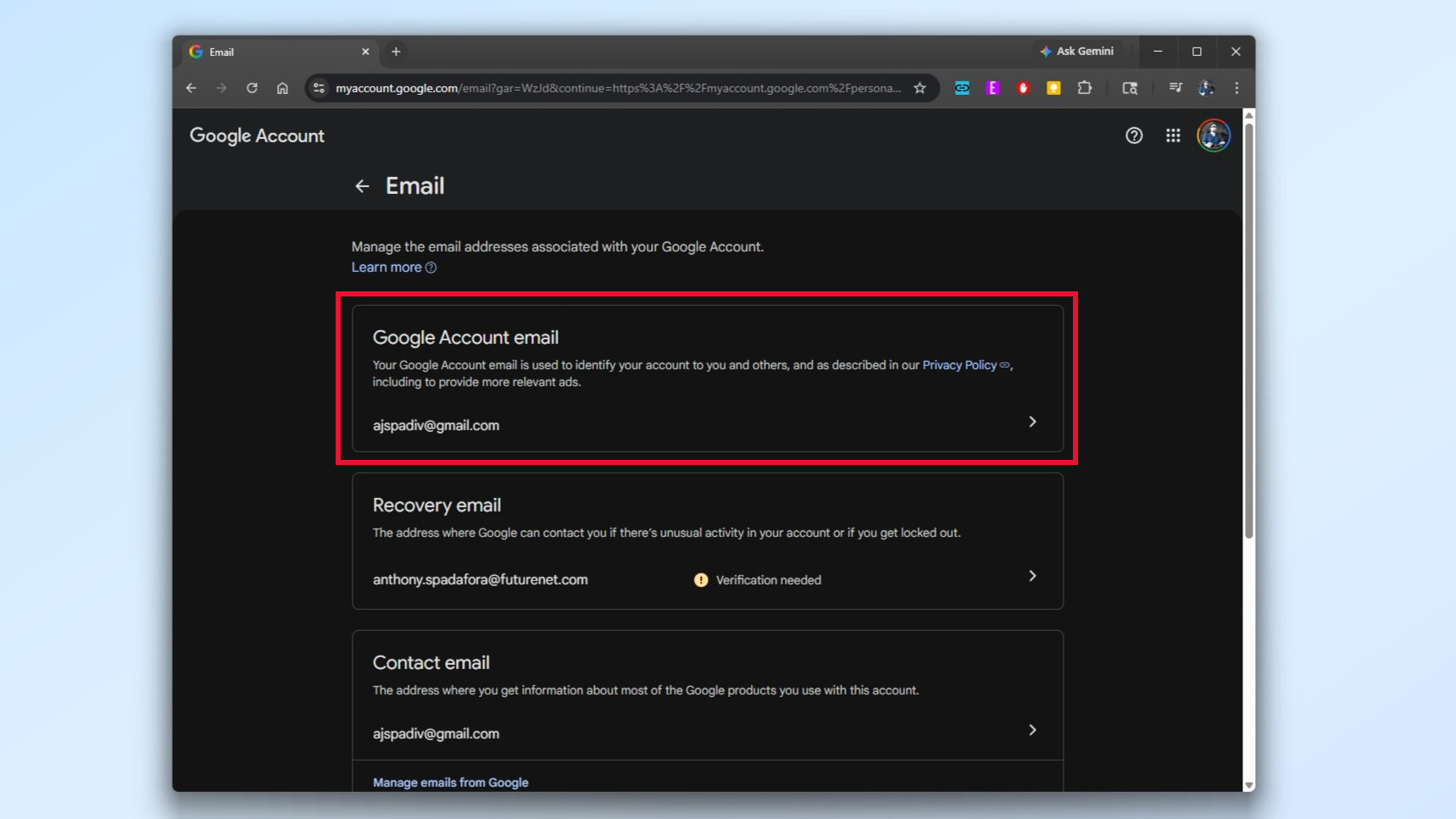 How to change your Gmail Address on desktop