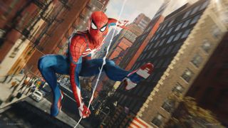 best PS4 games: Spider-Man is swinging towards the viewer
