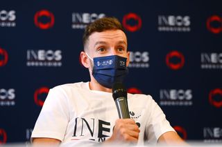 COPENHAGEN DENMARK JUNE 29 Adam Yates of United Kingdom and Team INEOS Grenadiers attends to the media press during the 109th Tour de France 2022 Press Conferences TDF2022 on June 29 2022 in Copenhagen Denmark Photo by Tim de WaeleGetty Images