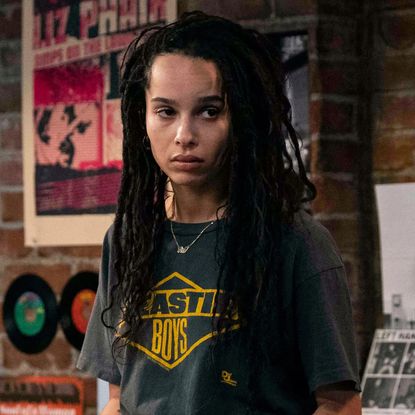 zoe kravitz as rob in her record store in the high fidelity tv show