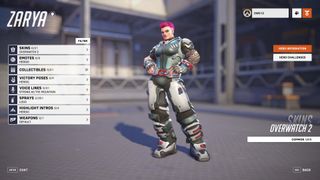 Overwatch 2 Zarya on hero gallery screen