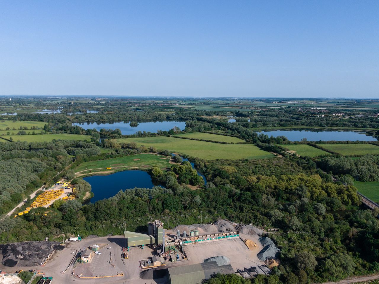 Photo of quarry works and lakes taken with the DJI Lito 1 beginner drone