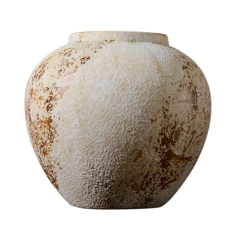 Orren Ellis Handmade Ceramic Wide Textured Table Vase, Rustic Style Decorative Vase for Home, Office, Bedroom &amp;amp; Living Room Decor &amp;amp; Reviews | Wayfair