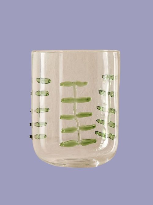 Palm Applique Double Old Fashioned Glass