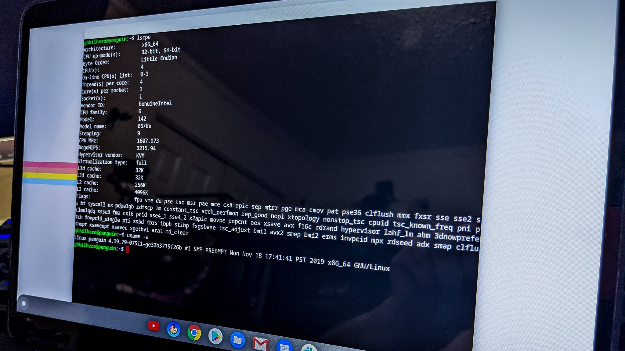 Linux terminal on Pixelbook Go