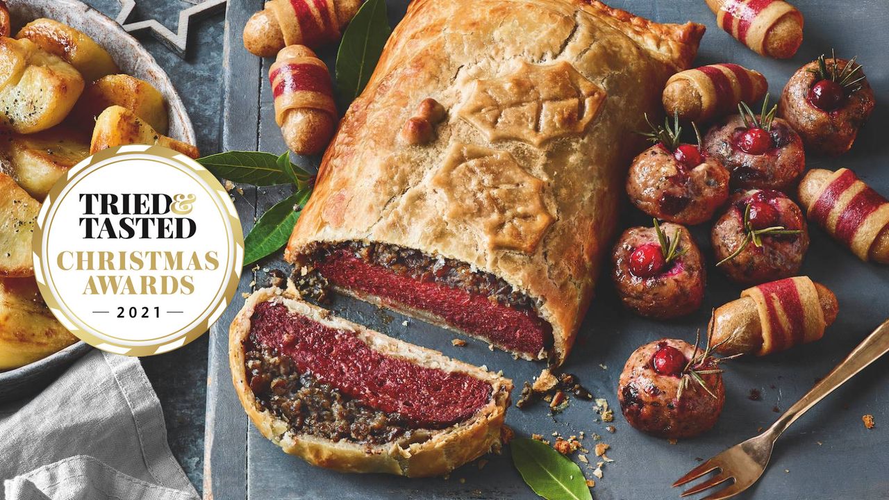 Marks &amp; Spencer&#039;s plant-based beef wellington - winner of best vegan Christmas main at the Tried &amp; Tasted Christmas Awards 2021