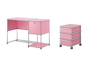 USM Haller pink desk and drawers