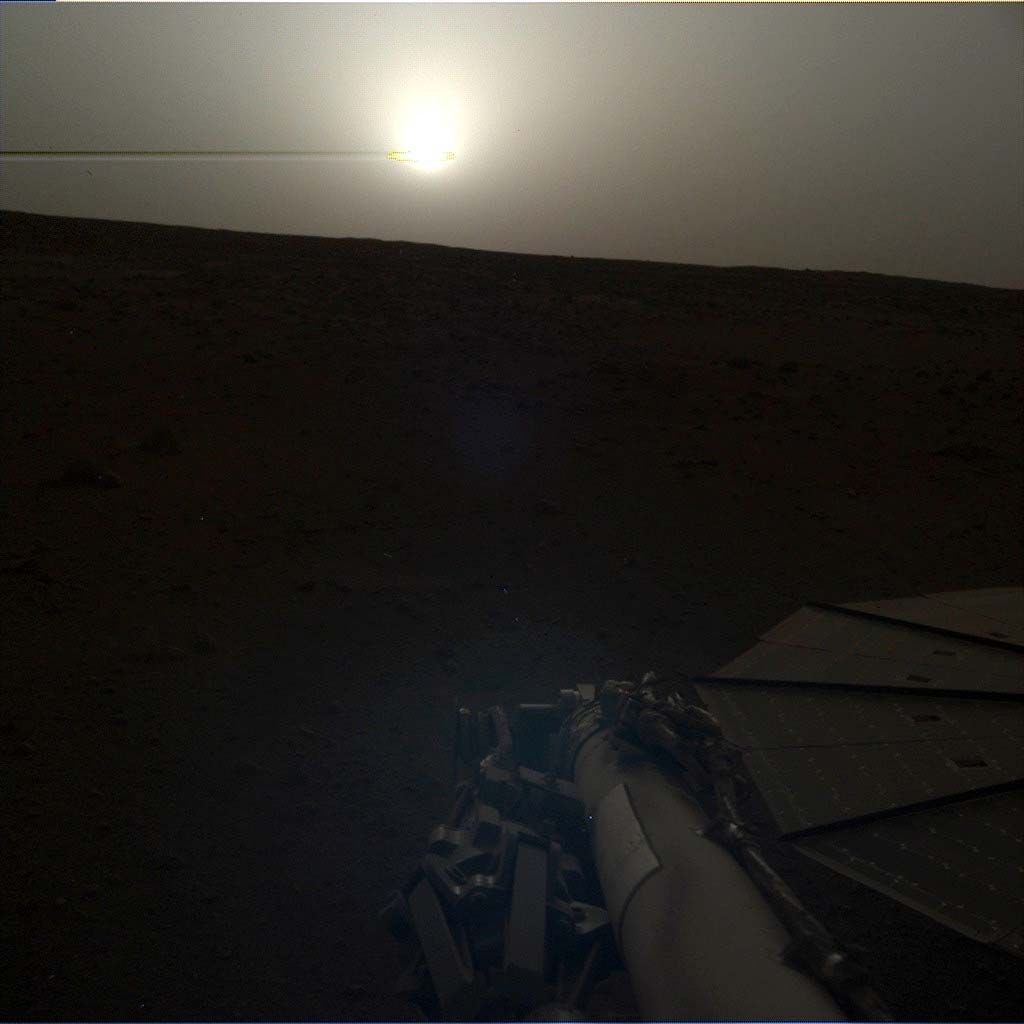 InSight watched the sun set on its 101st Martian day, or sol — March 10, 2019, here on Earth.