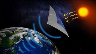 A depiction of the Air Force Research Laboratory's Space Solar Power Incremental and Demonstrations Research (SSPIDR) project, which aims to beam solar power from space to Earth. SSPIDR consists of several small-scale flight experiments that will mature technology needed to build a prototype solar power distribution system.