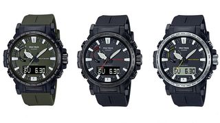 Casio PRW-61 watches in three colors