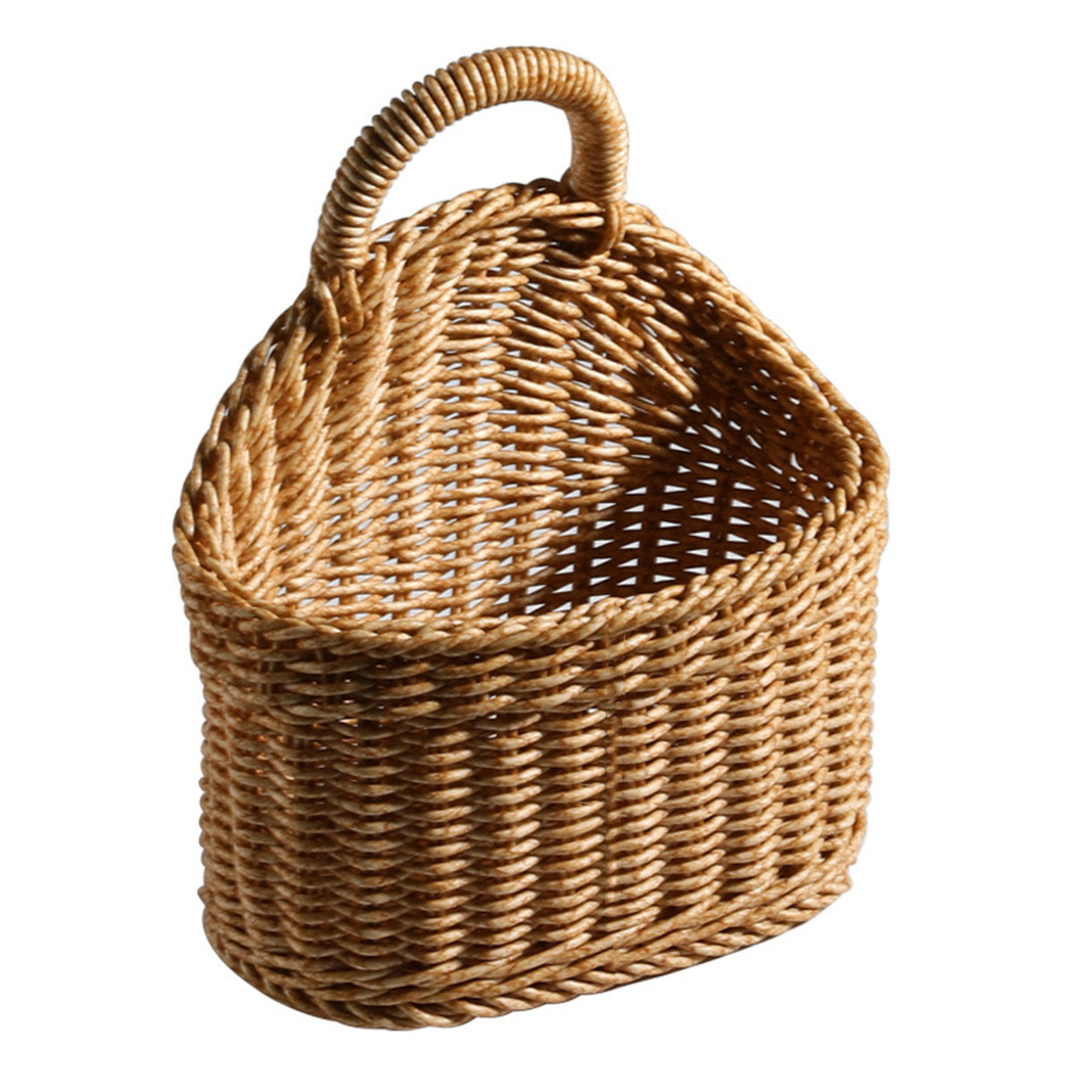 Bungalow Rose Hanging Wicker Rattan Basket Hand-Woven Wood Storage Basket,hanging Baskets,onion Basket Coat Bohemian Storage Fruit Wall for Kitchen Wall Home Restaurant Garlic Vegetable Wall Decoration | Wayfair