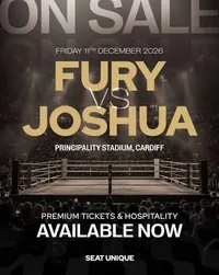 Get hospitality tickets for Fury vs Joshua Get hospitality tickets for Fury vs Joshua