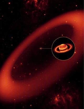 Saturn's Phoebe Ring in Infrared Light