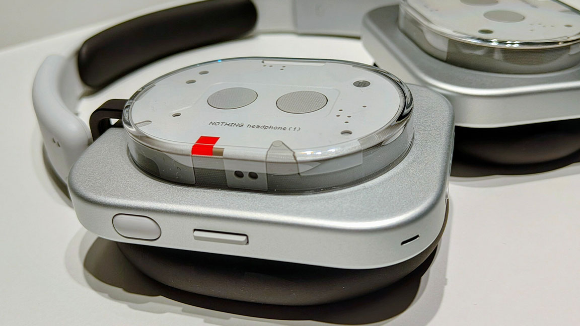 Nothing Headphone 1 review; a side view of headphones