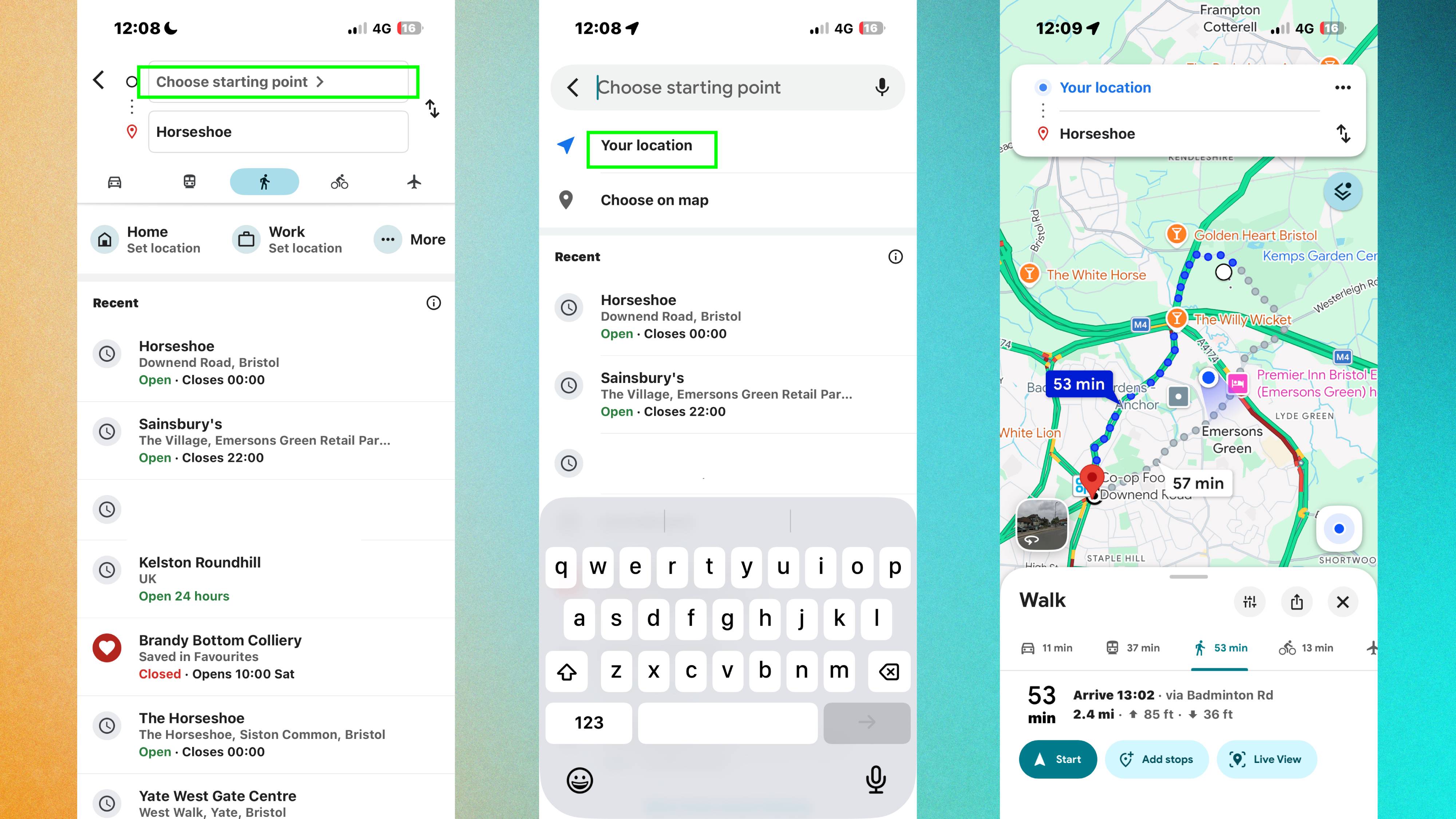 Setting your location in Google Maps