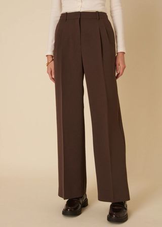 Nobody's Child Chocolate Brown Double Pleated Trousers