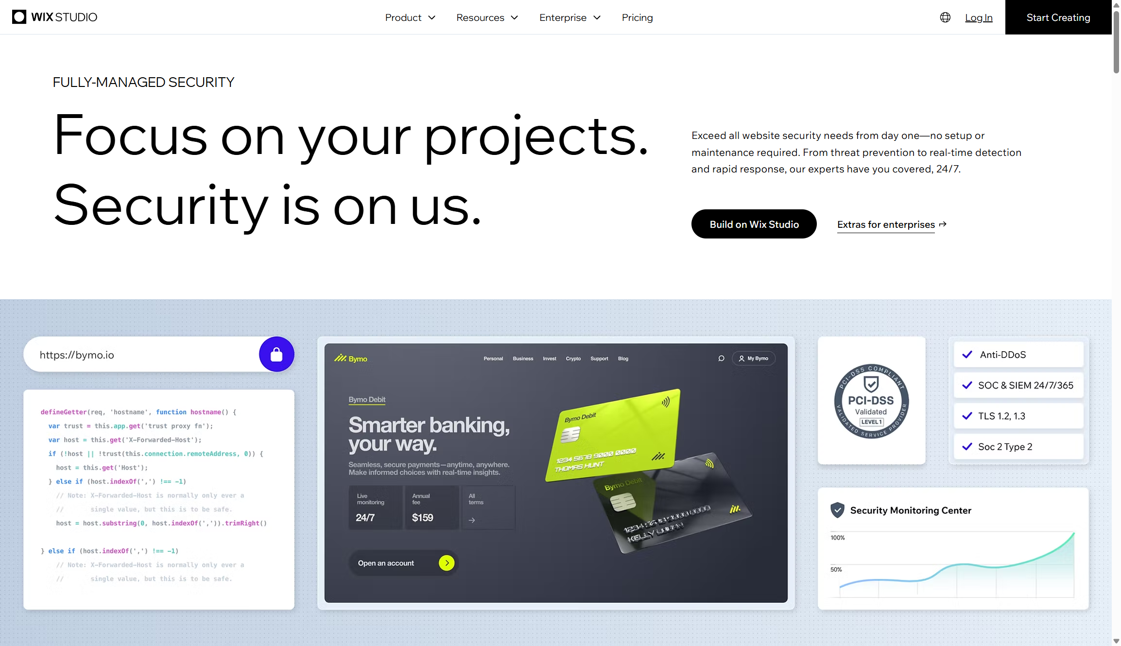 Screenshot of Wix Studio in use