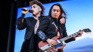 Joshua Kiszka (L) and Jake Kiszka from Greta Van Fleet perform on stage at Tons Of Rock Festival 2024 on June 29, 2024 in Oslo, Norway. 