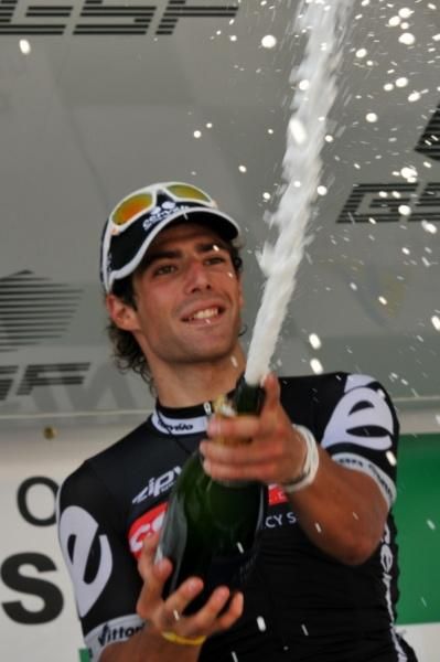 Davide Appollonio uncorks the champagne for the first time in his pro career.