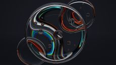 AI bubble concept image showing multi-colored bubbles interlinked against a black backdrop.