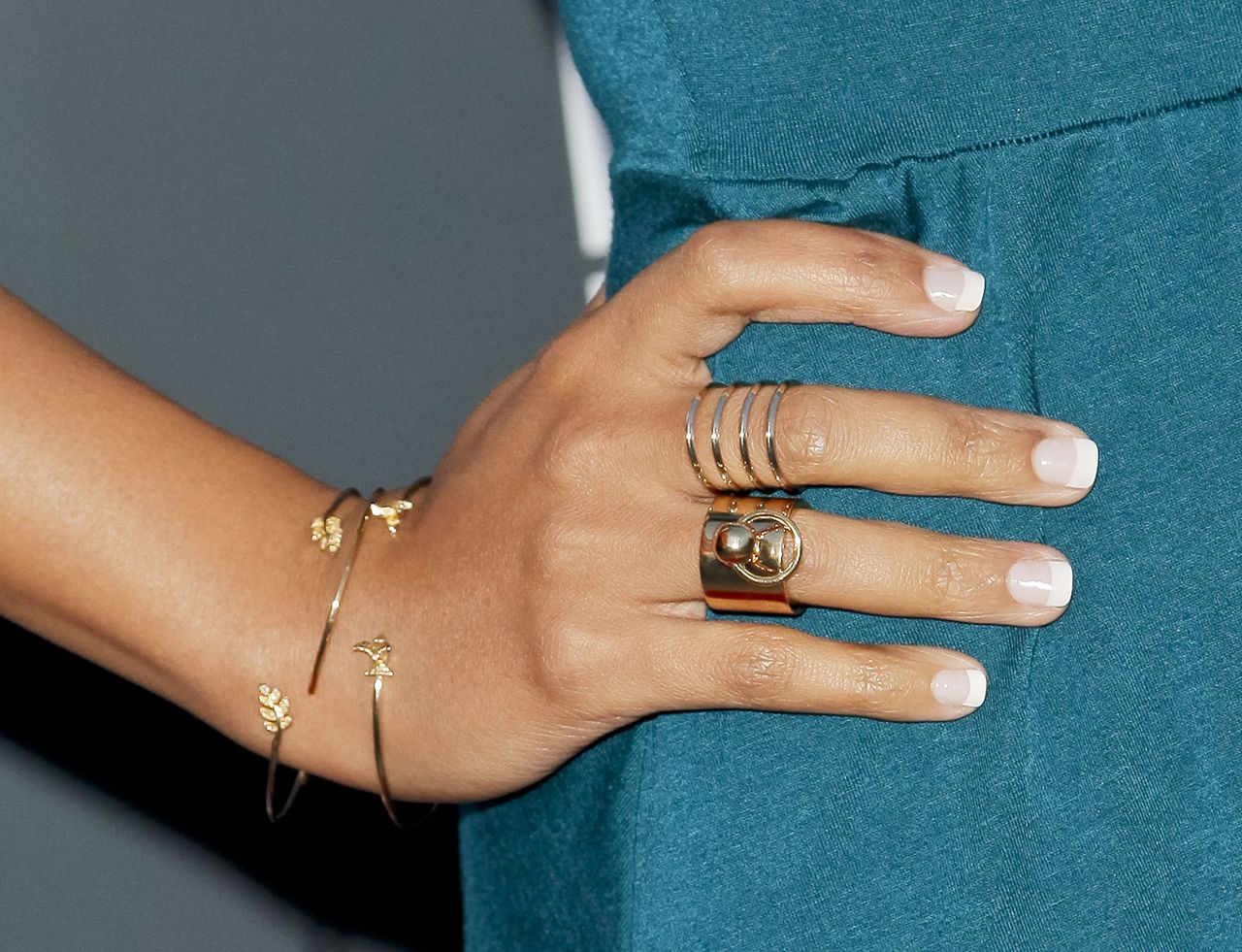 Karen David, fashion detail, attends the premiere of &#039;Lily &amp; Kat&#039; at the Vista Theatre on March 20, 2015 in Los Angeles, California, French manicure design