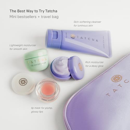 Tatcha's Travel Essentials Set, Trial-Size Bestselling Skincare &amp;amp; Pouch