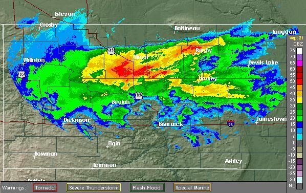 Rain and snow falling in North Dakota on Oct. 3, 2012. 