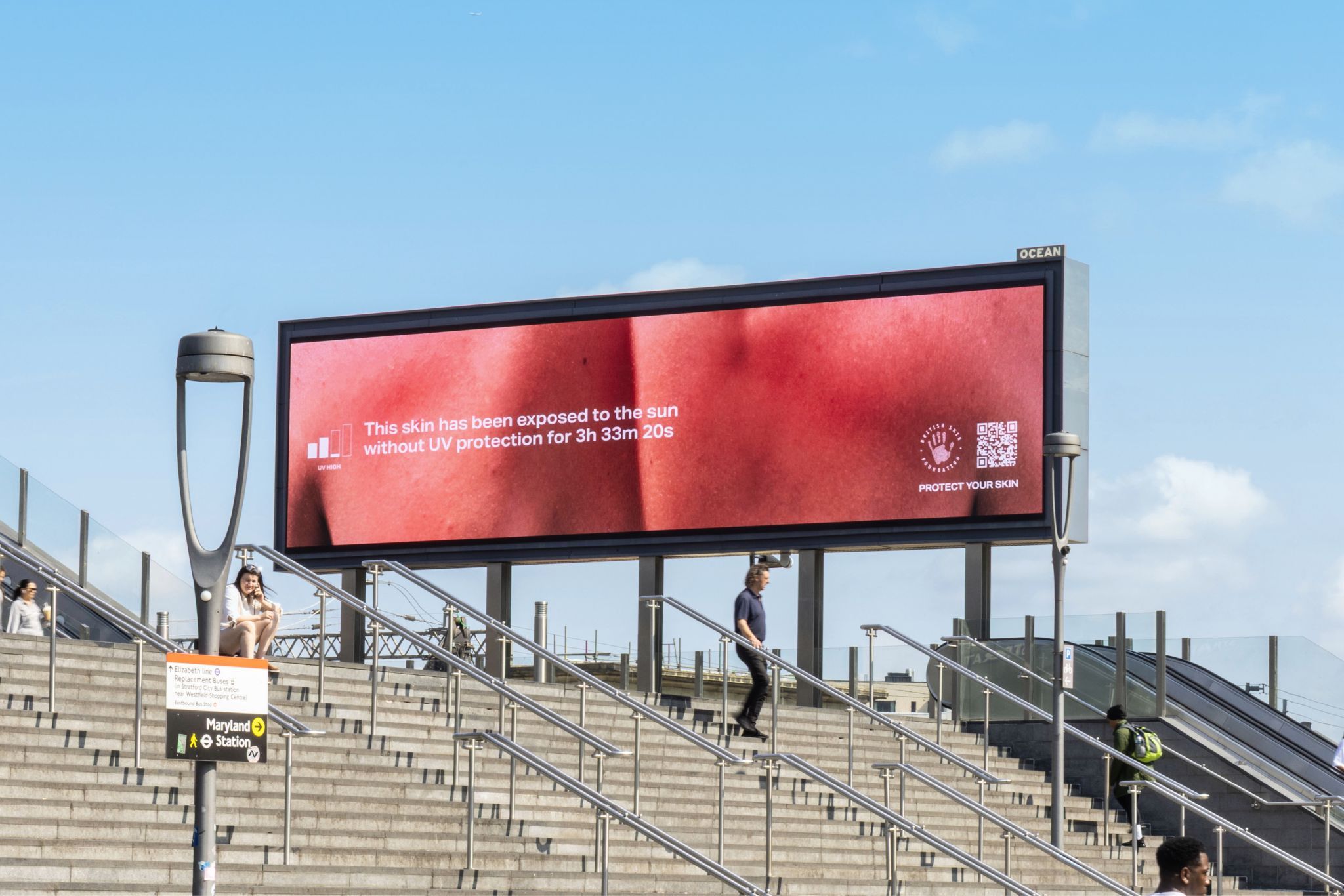 billboard showing sun damage to skin