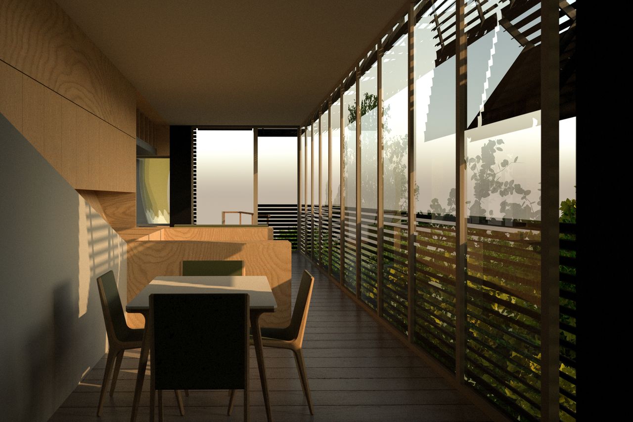 A mock-up of inside the plane themed home