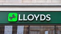 A Lloyds Bank branch features the company's iconic black horse logo in Newcastle, England, United Kingdom, on December 20, 2025