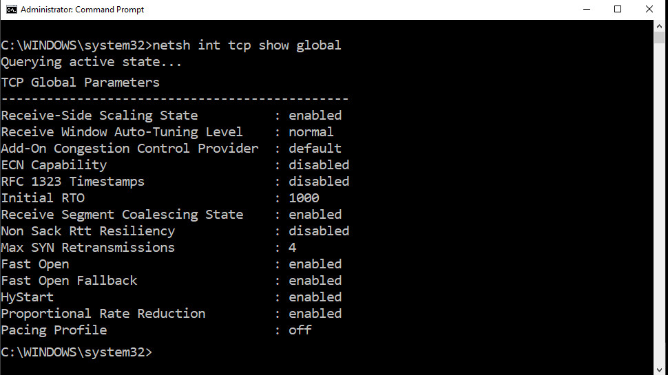 The Windows command prompt