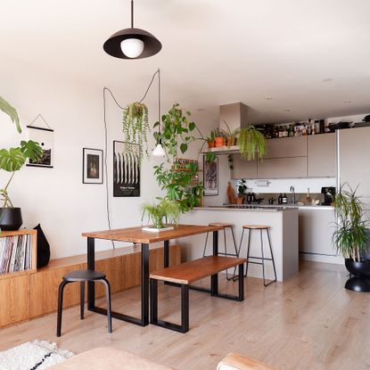 rental flat open plan kitchen diner