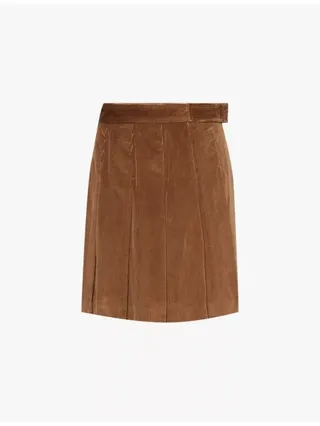 Zucca Pleated Corduroy Mini Skirt