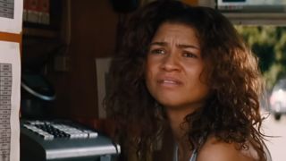 Zendaya looking pained in Euphoria